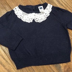 Janie & Jack sweater- lace & bow details! 6m